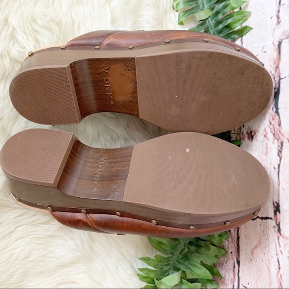 Vionic Kacie Brown Leather Clog Size 8 Wide - Picture 11 of 11